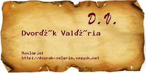 Dvorák Valéria névjegykártya